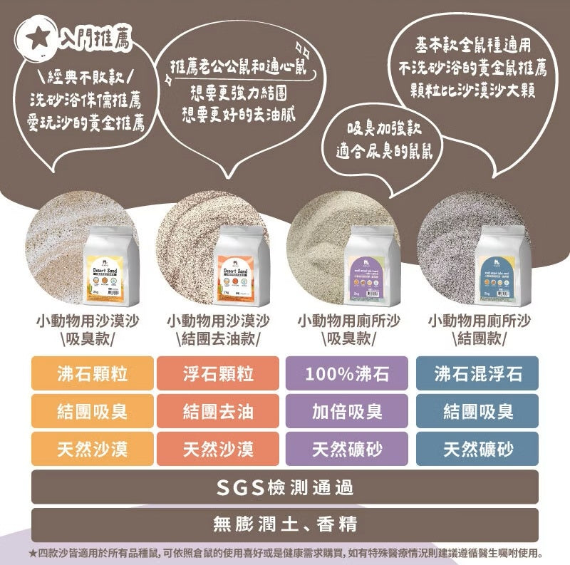 【噗噗噠噠】|小動物用廁所砂/廁所沙 100%沸石 (吸臭款) 2kg